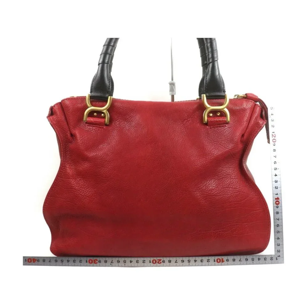 authentic Chloe Shoulder Bag Reds Leather